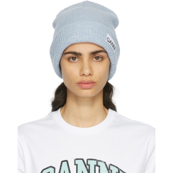 *NWT* GANNI Blue Recycled Wool Knit Toque - Picture 3 of 6